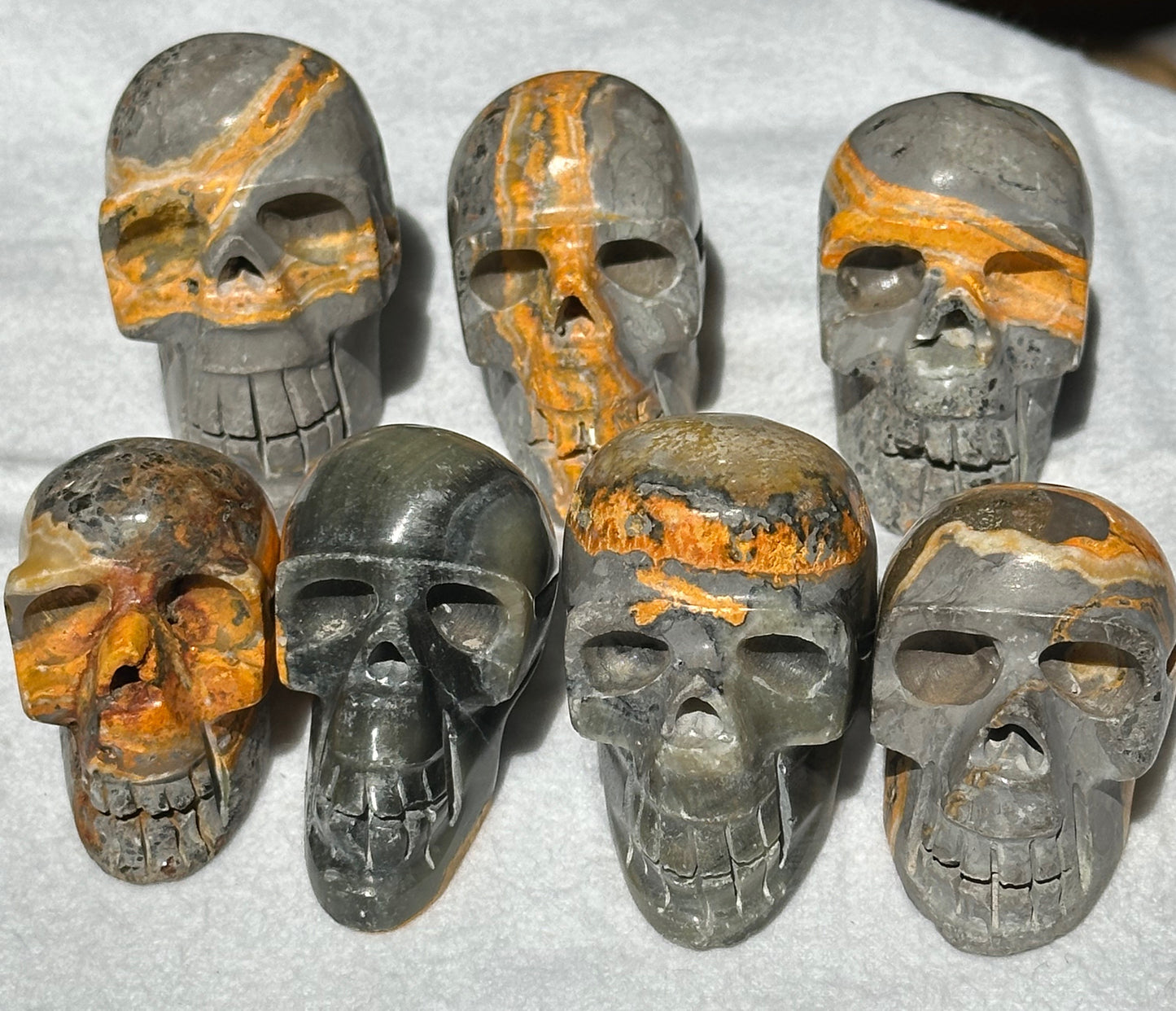 Bumblebee Jasper Gem Hand-carved Skulls